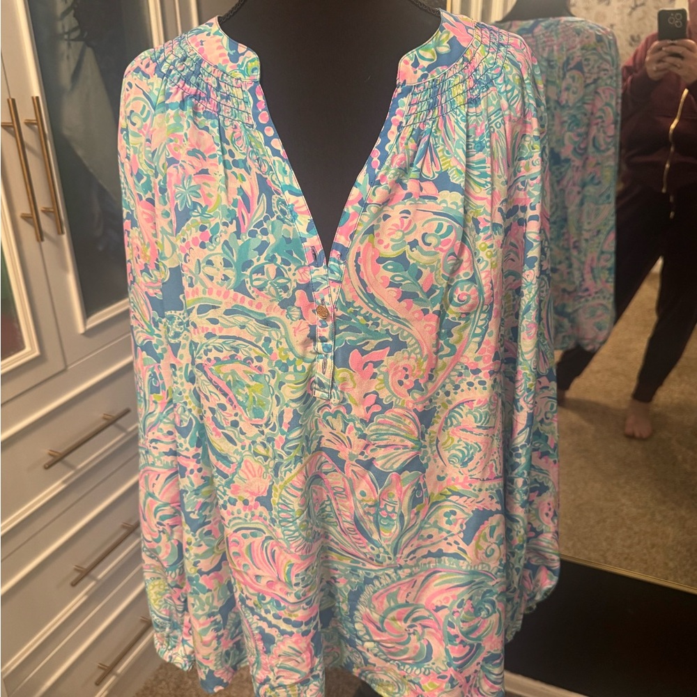 Lilly Pulitzer Multicolor Paisley Top